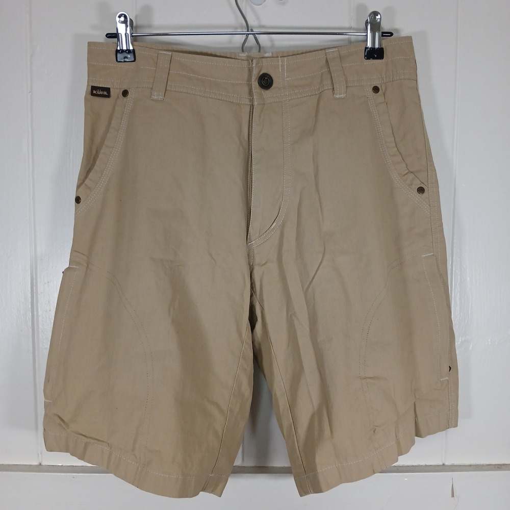 Kuhl Renegade Shorts Mens 30 Tan Patina Dye Cotton Nylon Outdoor Hiking 16S